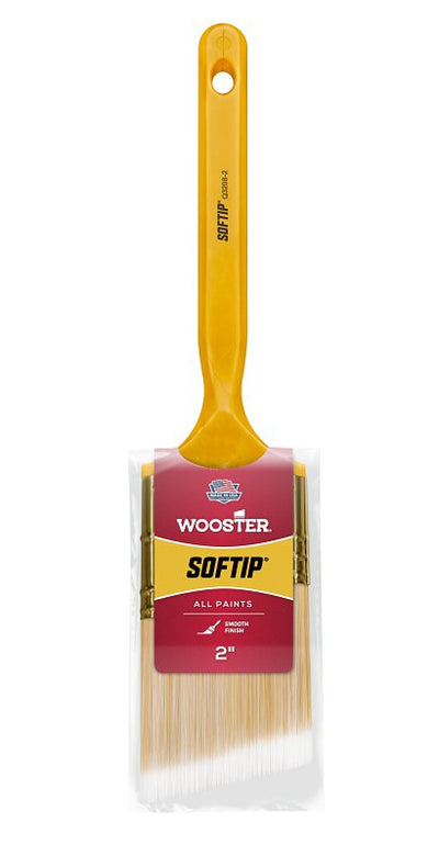 Wooster Paint Brush, 2 in W, 2-3/16 in L Bristle, Nylon/Polyester Bristle, Beaver Tail Handle