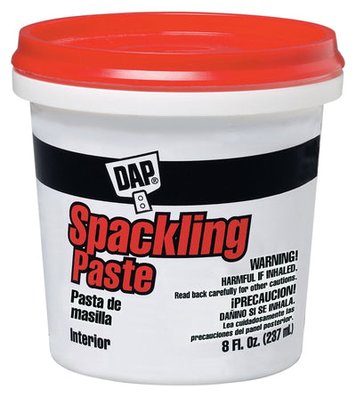 DAP Spackling, Latex, Oil Base, White, 0.5 pt Tub