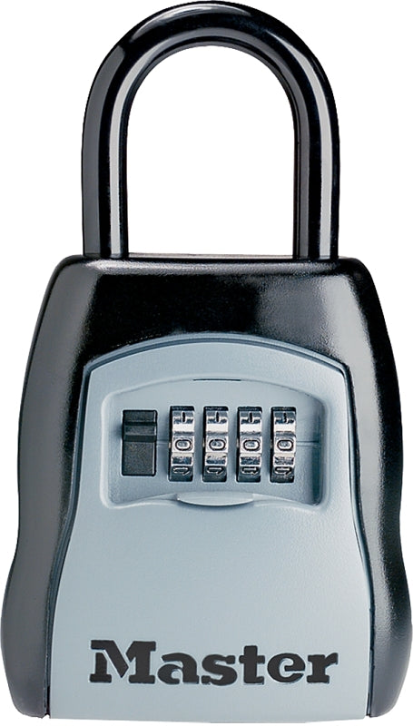 Master Lock Combination Portable Lock Box, Metal/Steel, Black, 3-1/4 in W, 6-1/4 in H, 1-1/2 in D