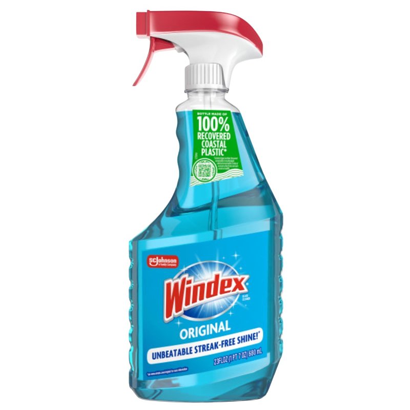 Windex Glass Cleaner, 23 oz Bottle, Liquid, Floral, Blue