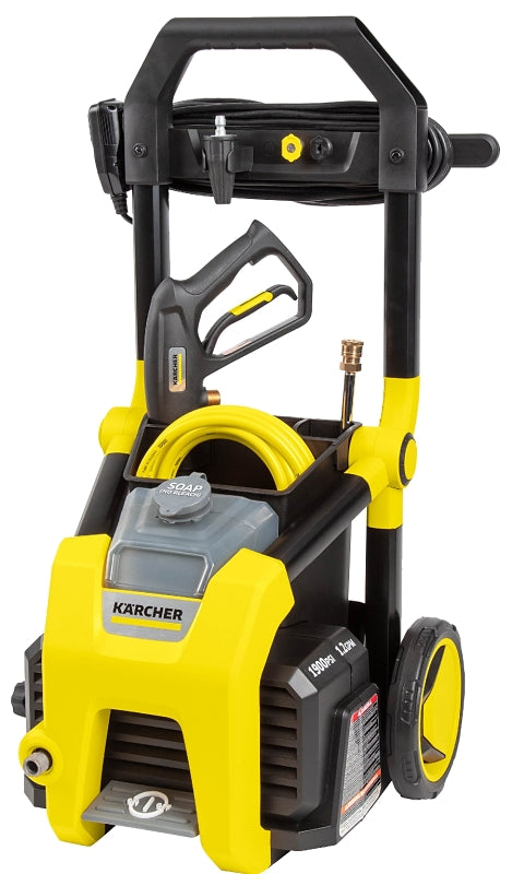 Karcher pressure washer showing 1900 PSI 1.2 GPM specs
