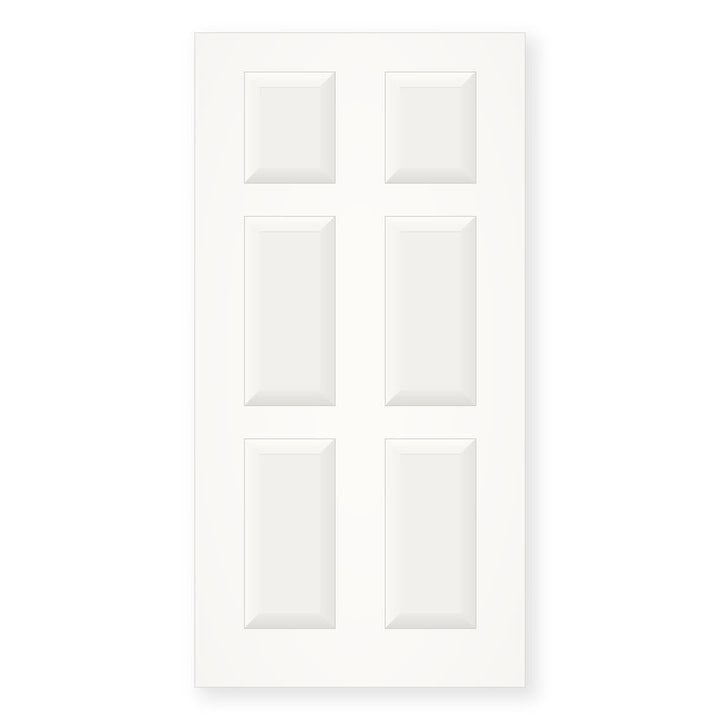 Primed 6-panel hollow-core interior door slab, white, paint-ready — same-day delivery NYC