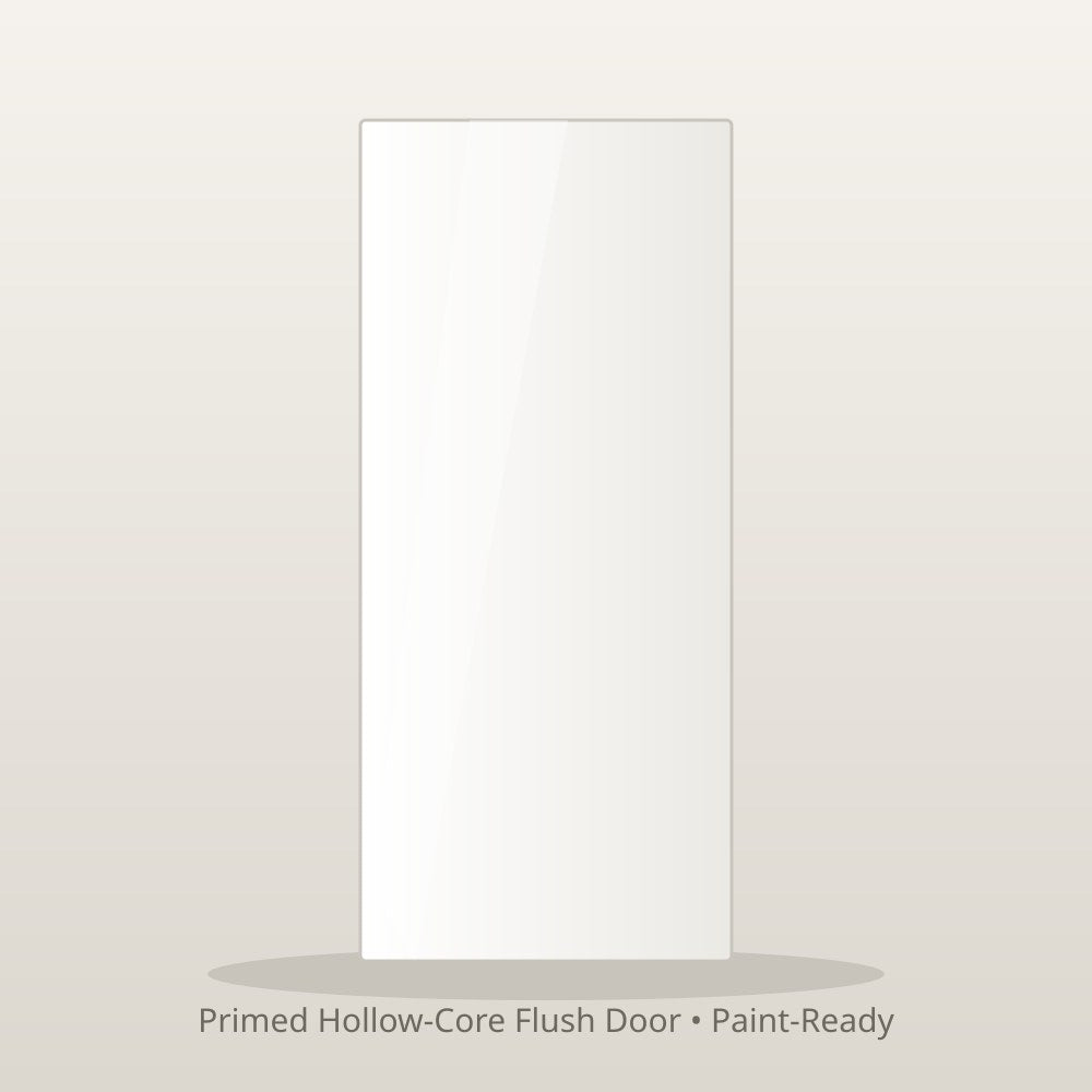 Primed hollow-core flush interior door slab, white, paint-ready - same-day delivery NYC