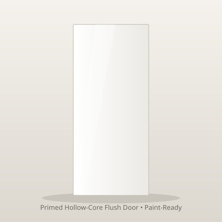 Primed hollow-core flush interior door slab, white, paint-ready - same-day delivery NYC