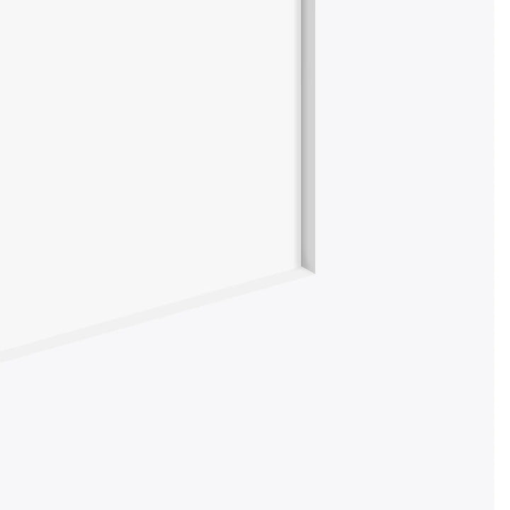 Shaker door recessed panel edge detail — smooth primed white finish
