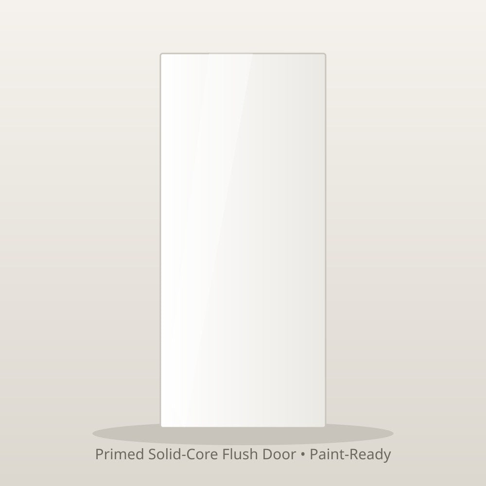 Primed solid-core flush interior door slab, white, paint-ready - same-day delivery NYC