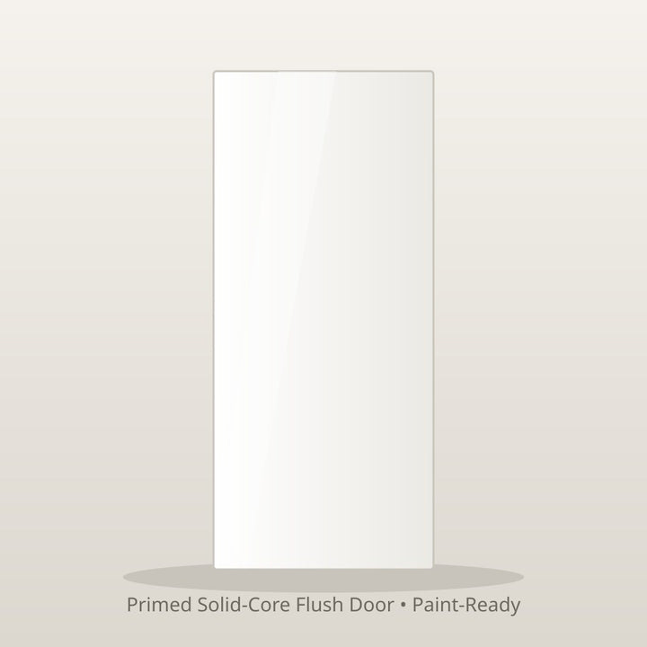 Primed solid-core flush interior door slab, white, paint-ready - same-day delivery NYC